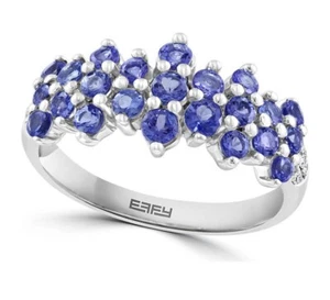NEW! Effy Tanzanite & Sterling Silver Ring W Diamonds / Size 7 / MSRP $675 - Picture 1 of 6