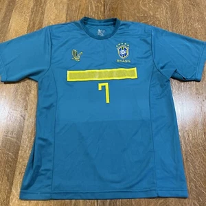 Brasil Robinho 7 Medium Venecia Teal/Yellow Jersey Soccer Futbol Brazil Shirt - Bild 1 von 7