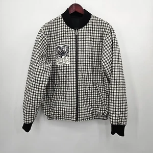 Obey Carter Reversible Men's Jacket Size Medium Black White Bomber Coat Skate - Picture 1 of 22