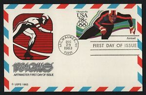 #UXC21 28c 1984 Winter Olympics, Artmaster FDC ANY 5=