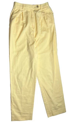 Calça social feminina Talbots amarela algodão e poliéster perna reta tamanho 6 - Imagem 1 de 4