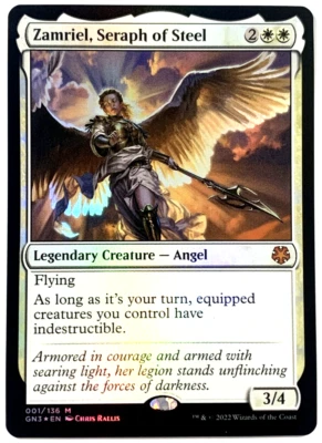 MTG Zamriel, Seraph of Steel *FOIL* Magic Game Night: Free-For-All 001 NM - Image 1 of 4