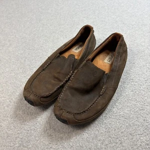 Olukai Shoes Men 9.5 Brown Leather Loafer Slip On Driving Moccasin Heritage Comf - Picture 1 of 9