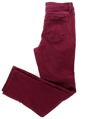 Pantalones de mezclilla Style&Co para mujer 8 borgoña pierna recta algodón elástico otoño invierno Foto 1 de 4
