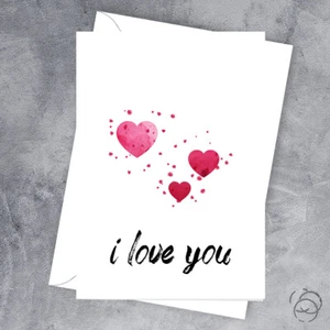 TARJETA DE SAN SAN VALENTÍN Corazones salpicaduras pintados - Imagen 1 de 2