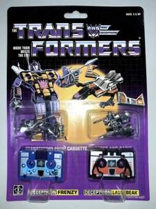 New Transformers G1 Decepticons Cassette Laserbeak & Frenzy Reissue 80's Toy - Picture 1 of 8