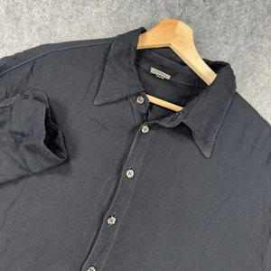 CP Shades camicia donna grande nera 100% rayon bottoni davanti manica lunga - Foto 1 di 14