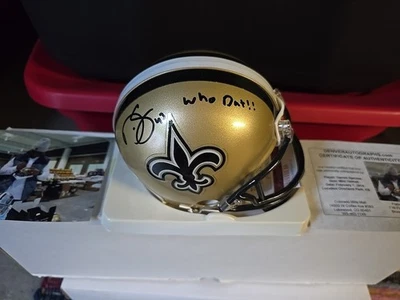 Darren Sproles JSA SIGNED AUTOGRAPHED New Orleans Saints Mini Helmet Who Dat  - Image 1 of 4