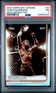 Topps Chrome UFC MMA Conor McGregor #93 2019 refractor sepia PSA casi nuevo 7 - Imagen 1 de 2