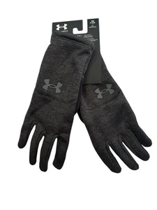 Under Armour UA Storm Fleece Gloves Mens Small Black Grey Touch Screen New - Picture 1 of 7