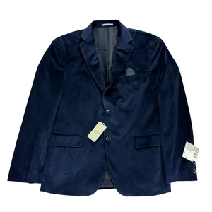 Alfani Mens Slim Fit Solid Velvet Sport Coat Blue 40S - Picture 1 of 5