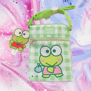Loungefly Sanrio Keroppi Gingham Passport Crossbody Bag NWT - Picture 1 of 2