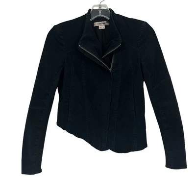 Helmut Lang Women’s Cropped Asymmetrical Jacket Black Size P - Image 1 of 4