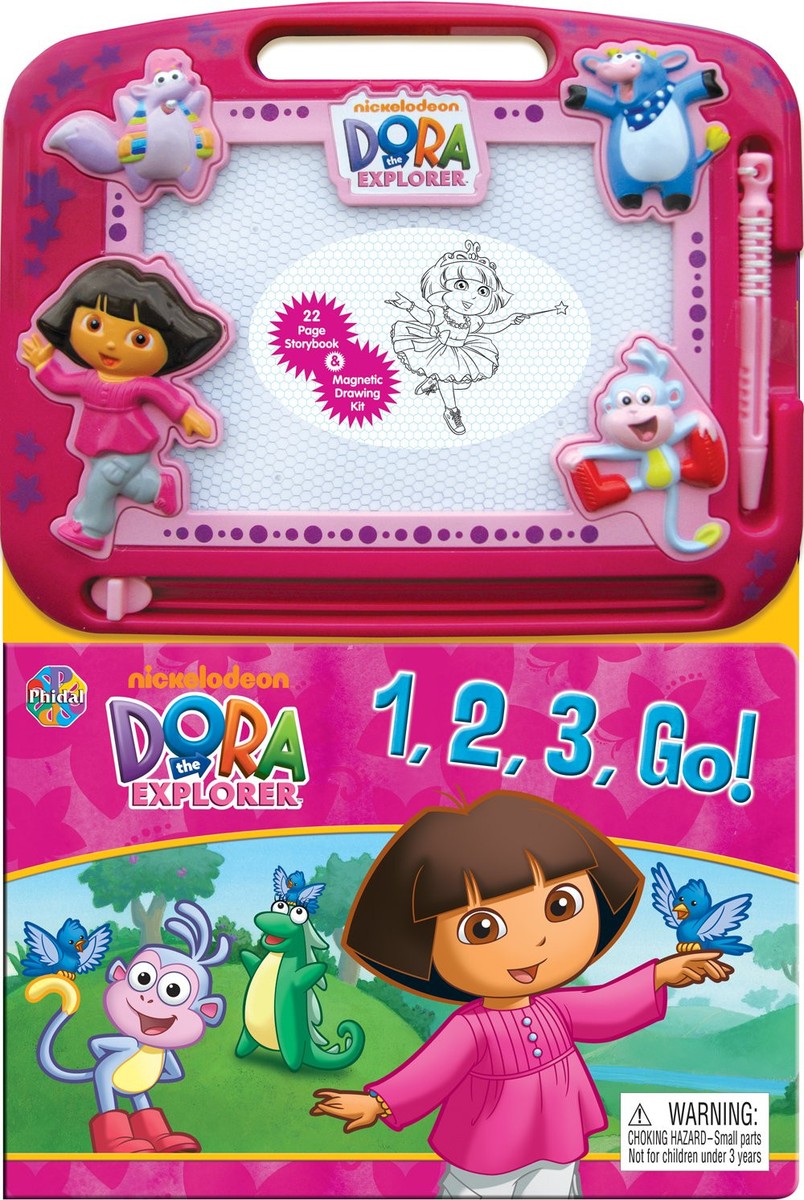Dora The Explorer Board Books Bundle - Set Of 4 Shaped Board Books With Stickers For Toddlers & Young Kids