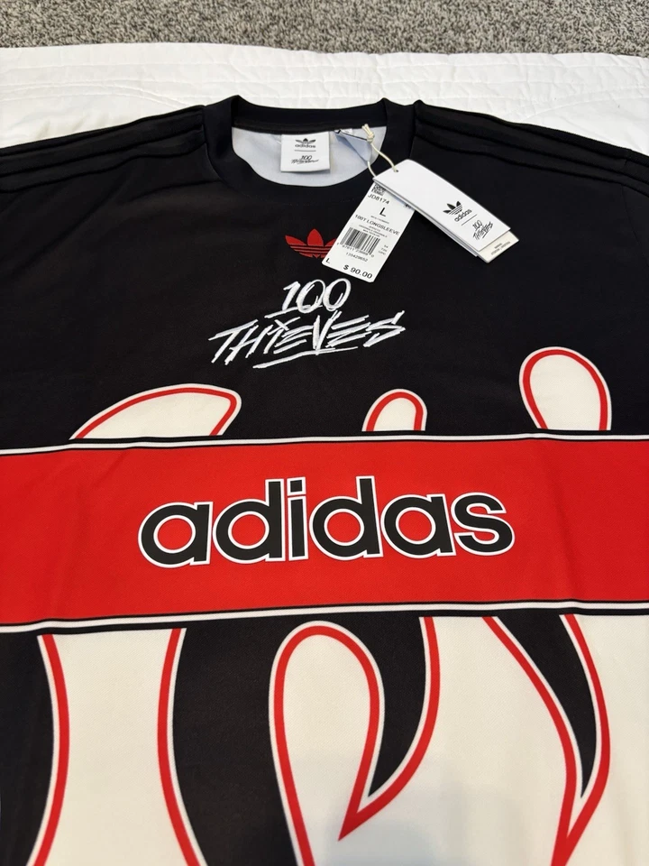 Adidas Originals 100 Thieves Long Sleeve Jersey JD8174 Men’s Size L