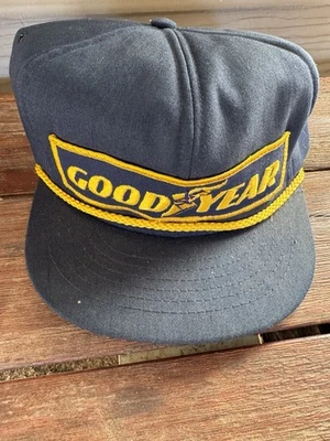 复古固特异轮胎 #1 赛车平沿帽蓝色 Swingster 绳子阅读 — 第 1/4 张图片