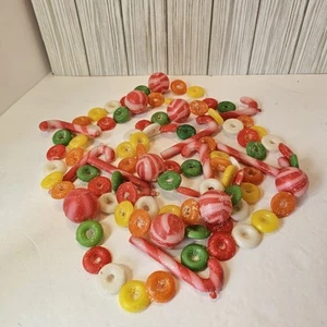 Vintage 9 ft Plastic Blow Mold Sugared Candy Christmas Tree Garland Lifesavers - Picture 1 of 6