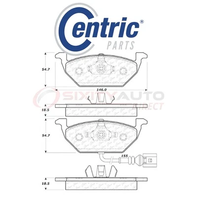 Centric C-TEK Ceramic Disc Brake Pads for 2011-2015 Volkswagen Clasico 1.8L ok - Image 1 of 4