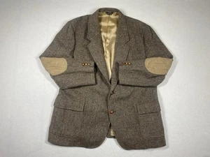 Cappotto sportivo vintage Pendleton uomo 52 lana tweed toppe gomito blazer made in USA - Foto 1 di 14