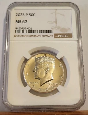 2025 P KENNEDY NGC MS 67 HALF DOLLAR (PHILADELPHIA) - Image 1 of 4