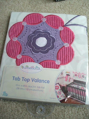 Cenefa Sumersault Tab Top Bebé Niña Guardería Flores Rosa Púrpura Adorable 15x44 Foto 1 de 4