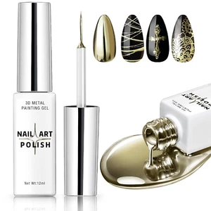 12Ml Metallic Bronze Gold Gel Liner Nail Art Soak off UV/LED, Upgrade Painted Gl - Picture 1 of 12