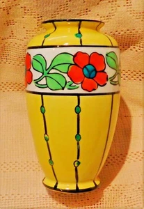 JARRÓN DE PORCELANA PINTADO A MANO DE MEDIADOS DEL SIGLO 20 DE COLECCIÓN - DISEÑO FLORAL - JAPÓN - Imagen 1 de 5
