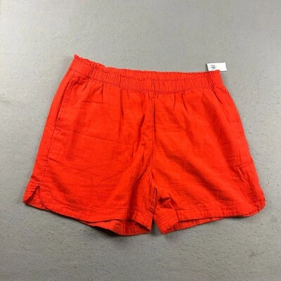 Old Navy Shorts Womens XL Orange Flat Front Elastic Waist Chino Lightweight NWT - Image 1 of 4
