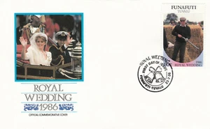 (85297) Funafuti-Tuvalu FDC Prince Andrew Fergie Royal Wedding 1986 - Picture 1 of 1