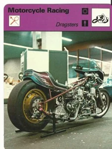 1977-79 Sportscaster Card, #34.15 Motorradrennen, Dragster - Bild 1 von 1