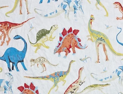 Sábana plana doble dinosaurio Pottery Barn Kids multicolor algodón 2012 Foto 1 de 4