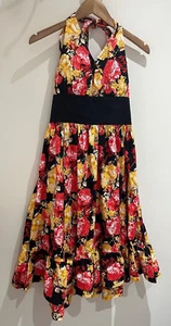 Lindy Bop Dress Size 10 New Floral Halter Fit Flare 50s Style Party Occasion - Picture 1 of 8