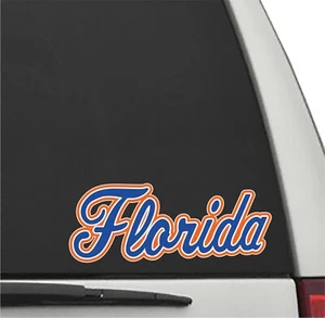 Florida Gators FLORIDA SCRIPT LOGO in Blue Vinyl Decal UF Car Truck Sticker - Picture 1 of 1