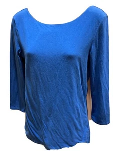 BODEN Brand Shirt 91% cotton/ 9% Elastane Royal Blue 3/4 Sleeve Size US 10/UK14 - Picture 1 of 12