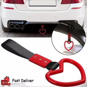 JDM Style Tsurikawa Ring Car Warning Subway Train Bus Handle Strap Heart Red - Foto 1 di 7