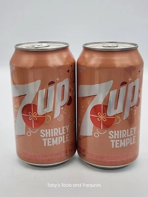 2 New Limited Edition 7UP Shirley Temple Pomegranate Cherry Soda Cans 7-up 7up  - Image 1 of 4