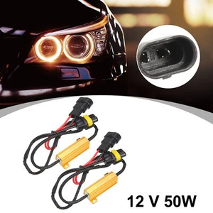 2Pcs H13 9008 LED Headlight Load Resistor Kit 50W 8ohm Anti-flicker Relay - Picture 1 of 6