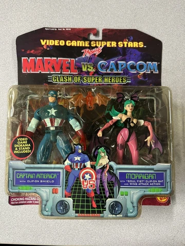 MARVEL VS CAPCOM 2PK CAPTAIN AMERICA VS MORRIGAN 1999 TOY BIZ Cover