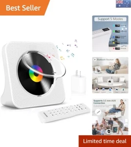 Portable Bluetooth CD Player with LED Screen & FM Radio - Remote Controlled - Picture 1 of 8
