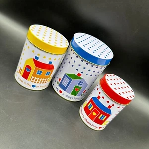Vintage Cansiters Storage Containers Metal Home Heart JSNY 1980s Cottagecore - Imagen 1 de 10