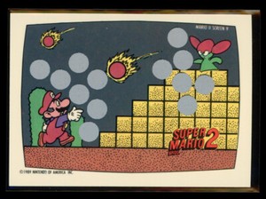 SUPER MARIO BROS 2 1989 Topps Nintendo Scratch-Off Screen 9 NM C1