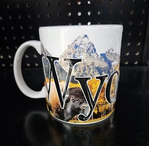 18oz Raised Lettering Wyoming Ceramic Mug, Dishwasher/Microwaveable Safe - Picture 1 of 5