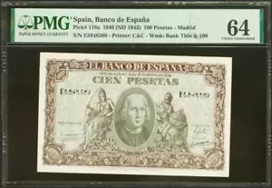 100 Pesetas. 9 de Enero de 1940. Serie E. (Edifil 2023: 438a, Pick: 118a). Inus - Bild 1 von 2