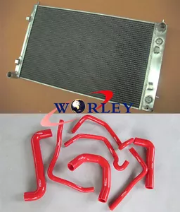 Aluminum Radiator & RED Hose for HOLDEN COMMODORE VY V8 AT 2002-2004 2003 - Picture 1 of 6