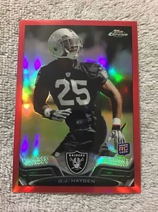 2013 Topps Chrome DJ HAYDEN Rookie RC Red Refractor Parallel #/25 Raiders - Picture 1 of 4