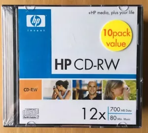 12 x Hewlett Packard CD-RW CWE00020 new and sealed 700 MD Data 80 min.music - Bild 1 von 3