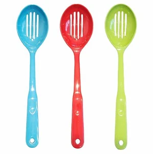 12.5" Long Handled Colorful Melamine Kitchen Cooking Slotted Serving Spoon - Picture 1 of 8