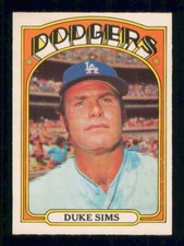 1972  OPC  O-PEE-CHEE  BASEBALL  # 63  DUKE SIMS    15771