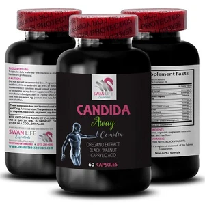 Black Walnut Hull dosage - CANDIDA AWAY COMPLEX - Wormwood benefits 1Bot 60Caps - Picture 1 of 11