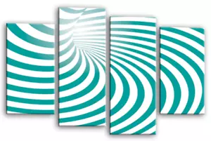 Abstract Wall Art Living Room Bedroom Teal White Split Canvas Picture Print - Picture 1 of 6